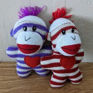 2/$20 Cute Little Sock Monkey Style Plush